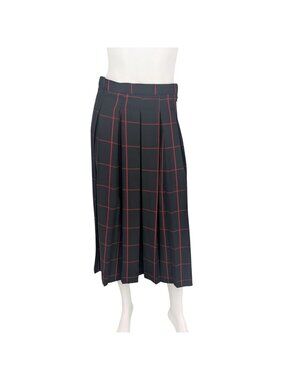 Social Collision Grid Plaid Midi Skirt Academia Preppy Gothic Schoolgirl Size S